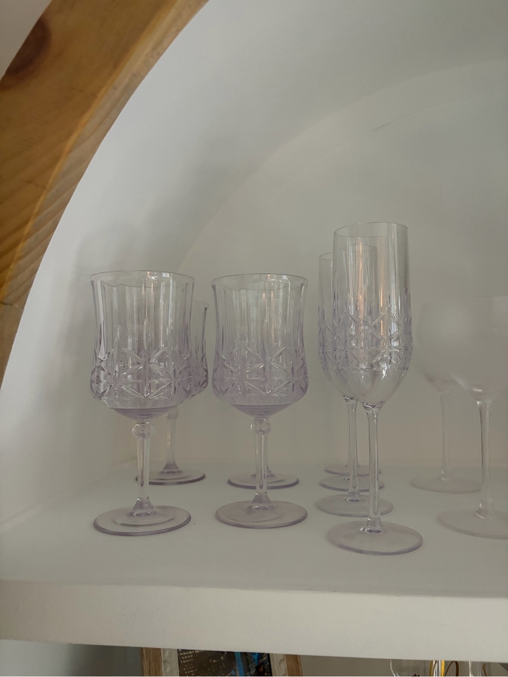 Clear Cut-Plastic Wine & Champagne Glass Set